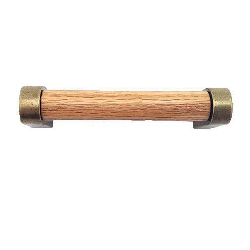 AMEROCK Royal Family 3" Centers Oak Handle Cabinet Pull in Antique Brass CM76241-OB Front View