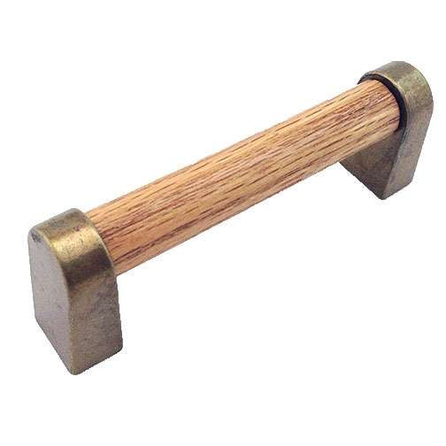 AMEROCK Royal Family 3" Centers Oak Handle Cabinet Pull in Antique Brass CM76241-OB