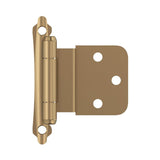 AMEROCK Scalloped Edge Self Closing Face Mount 3/8" Inset Cabinet Hinge (pair) in Champagne Bronze BPR7928CZ Front View