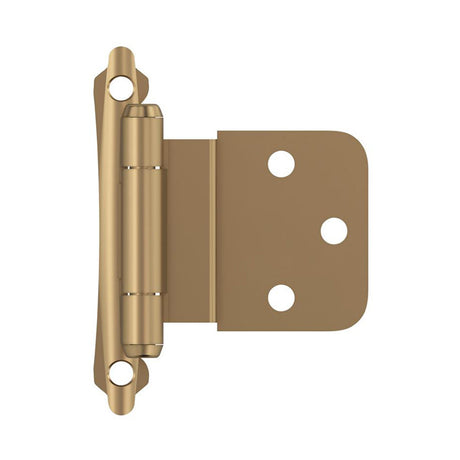 AMEROCK Scalloped Edge Self Closing Face Mount 3/8" Inset Cabinet Hinge (pair) in Champagne Bronze BPR7928CZ Front View
