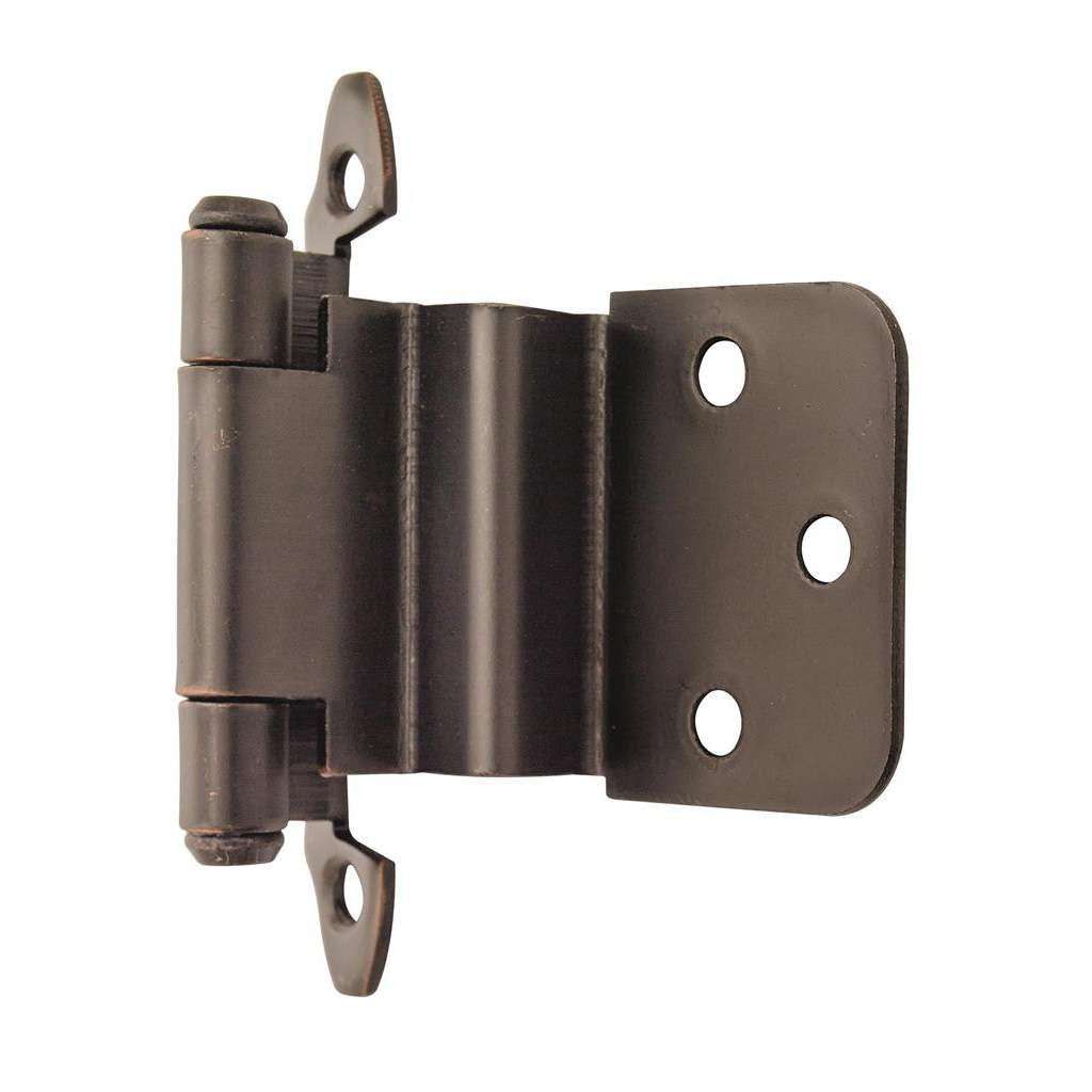 AMEROCK Scalloped Edge Self Closing Face Mount 3/8" Inset Cabinet Hinge (pair) in Oil Rubbed Bronze BPR7928ORB Angle