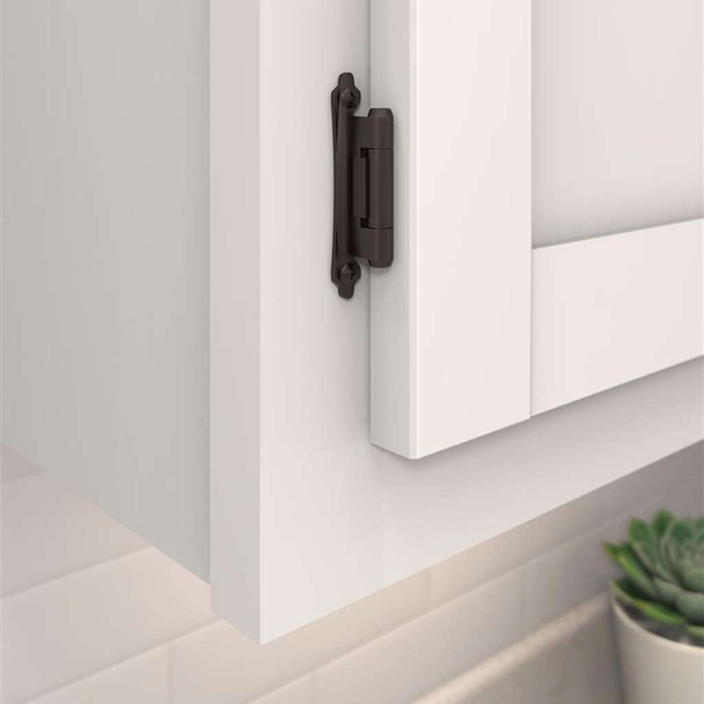 AMEROCK Scalloped Edge Self Closing Face Mount 3/8" Inset Cabinet Hinge (pair) in Oil Rubbed Bronze BPR7928ORB Mounted