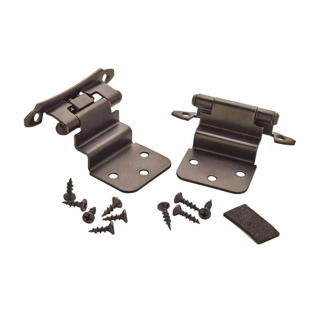 AMEROCK Scalloped Edge Self Closing Face Mount 3/8" Inset Cabinet Hinge (pair) in Oil Rubbed Bronze BPR7928ORB Pair