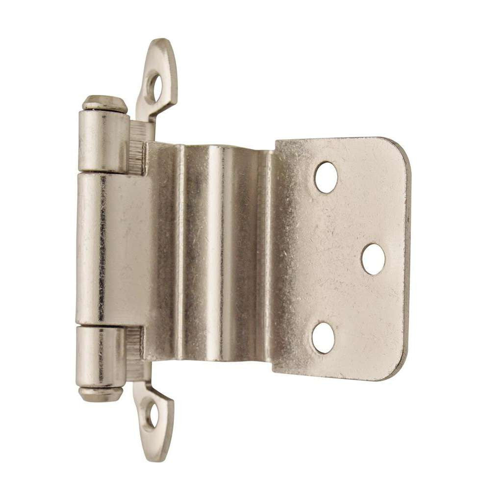 AMEROCK Scalloped Edge Self Closing Face Mount 3/8" Inset Cabinet Hinge (pair) in Polished Chrome BPR792826 Angle