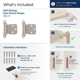 AMEROCK Scalloped Edge Self Closing Face Mount 3/8" Inset Cabinet Hinge (pair) in Satin Nickel BPR7928G10 Collage