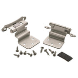 AMEROCK Scalloped Edge Self Closing Face Mount 3/8" Inset Cabinet Hinge (pair) in Satin Nickel BPR7928G10 Pair
