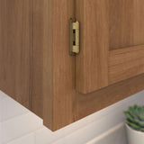 AMEROCK Self Closing 3/8" Inset Partial Wrap Cabinet Hinge (pair) in Burnished Brass BPR7565BB Mounted