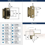 AMEROCK Self Closing 3/8" Inset Partial Wrap Cabinet Hinge (pair) in Burnished Brass BPR7565BB Specs