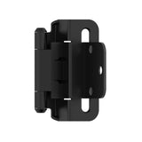 AMEROCK Self Closing 3/8" Inset Partial Wrap Cabinet Hinge (pair) in Flat Black BPR7565FB Angle