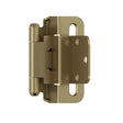 AMEROCK Self Closing 3/8" Inset Partial Wrap Cabinet Hinge (pair) in Golden Champagne BPR7565BBZ Angle