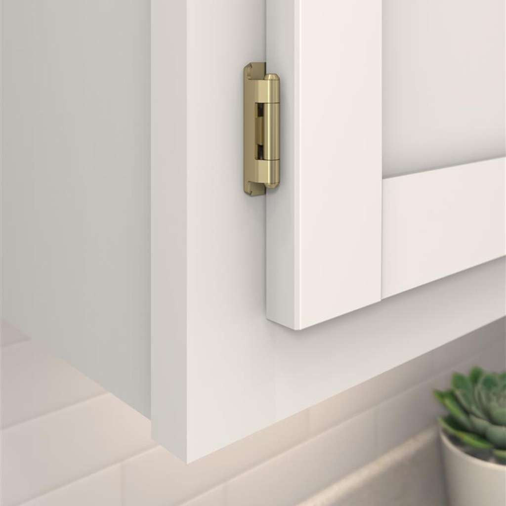AMEROCK Self Closing 3/8" Inset Partial Wrap Cabinet Hinge (pair) in Golden Champagne BPR7565BBZ Mounted