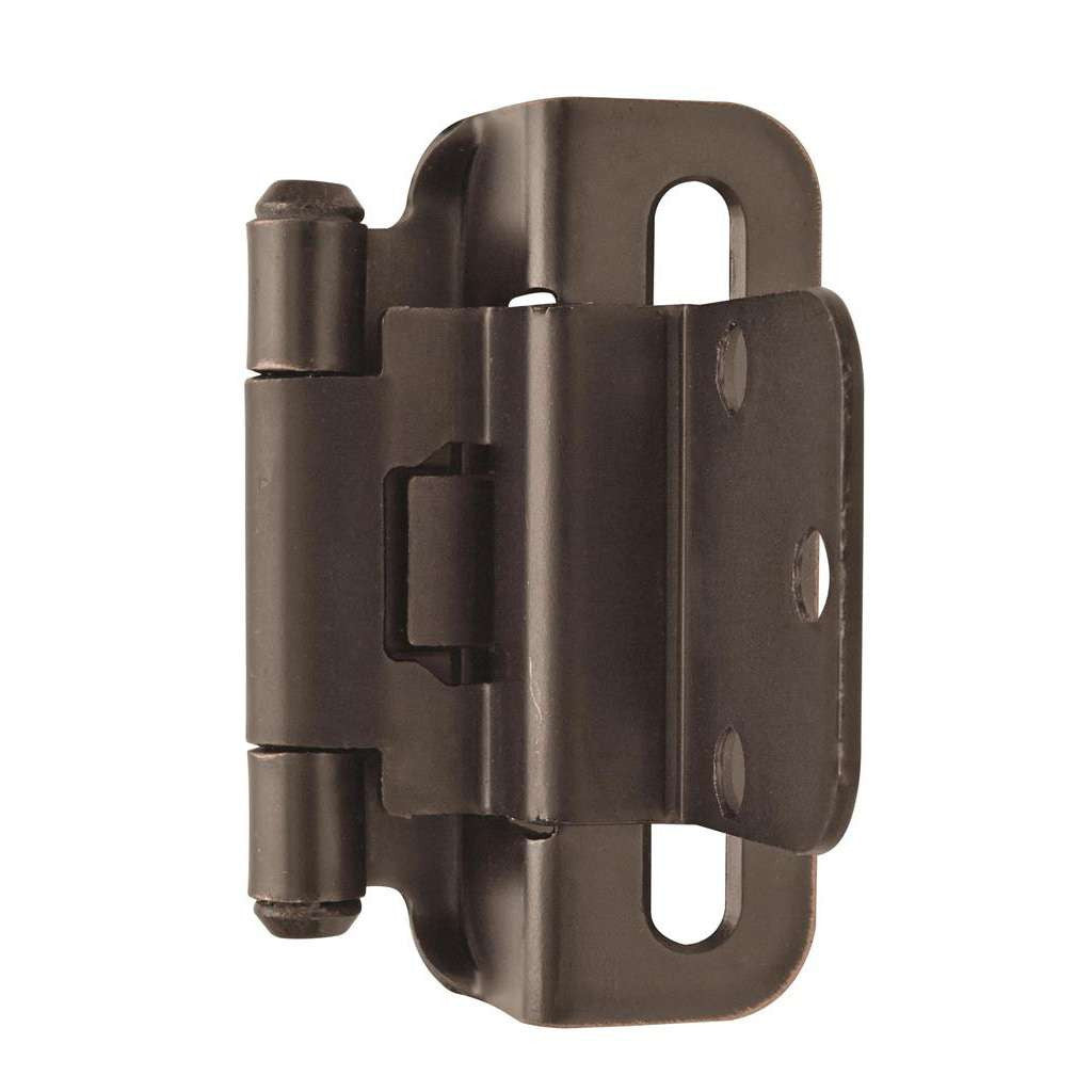 AMEROCK Self Closing 3/8" Inset Partial Wrap Cabinet Hinge (pair) in Oil Rubbed Bronze BPR7565ORB Angle