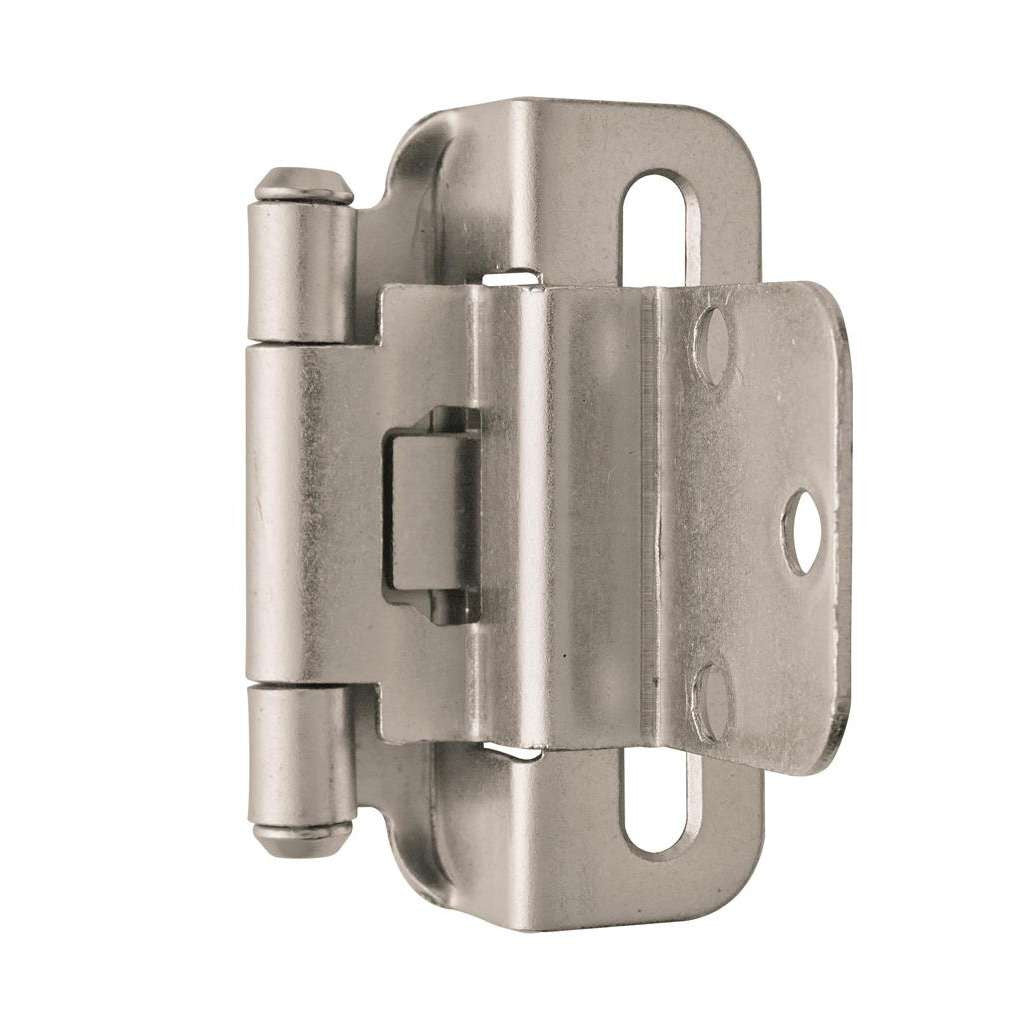 AMEROCK Self Closing 3/8" Inset Partial Wrap Cabinet Hinge (pair) in Satin Nickel BPR7565G10 Angle