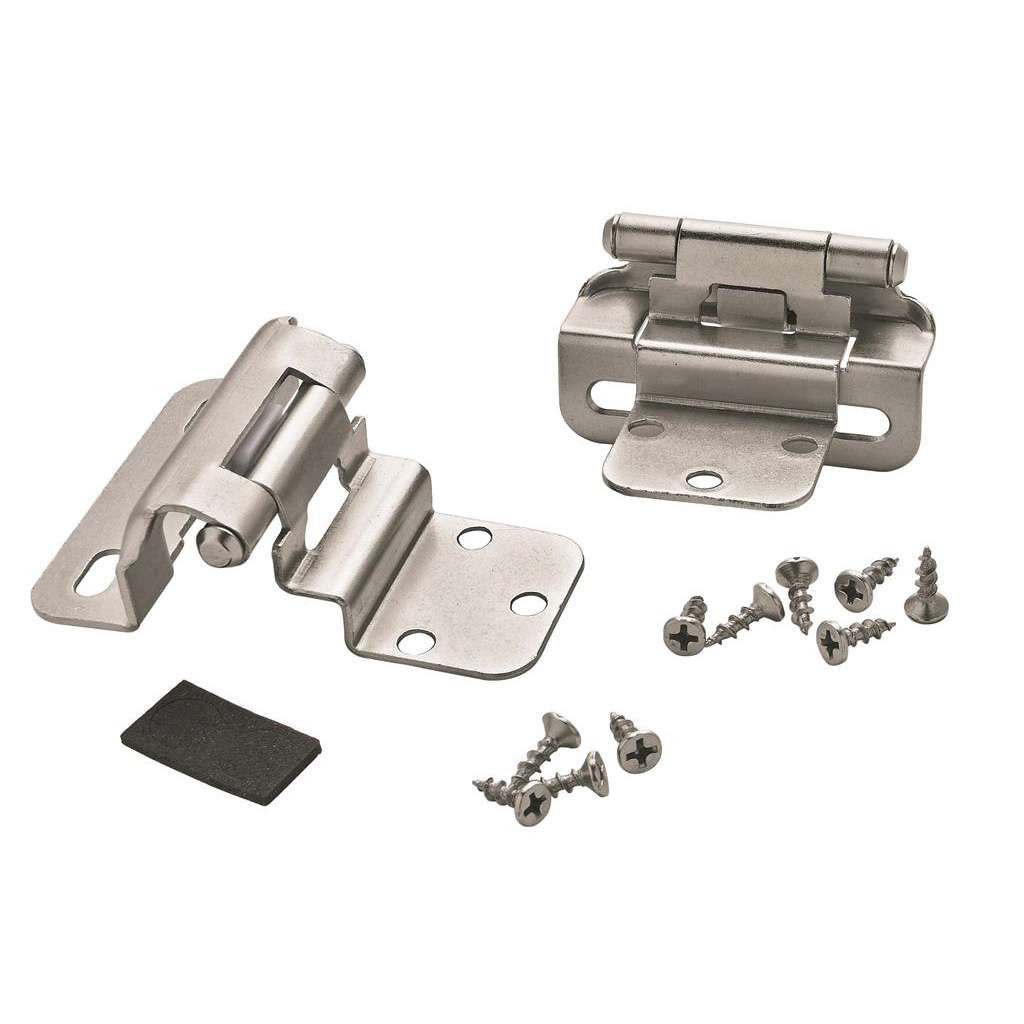 AMEROCK Self Closing 3/8" Inset Partial Wrap Cabinet Hinge (pair) in Satin Nickel BPR7565G10 Pair