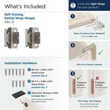AMEROCK Self Closing 3/8" Inset Partial Wrap Cabinet Hinge (pair) in Satin Nickel BPR7565G10 What's Included