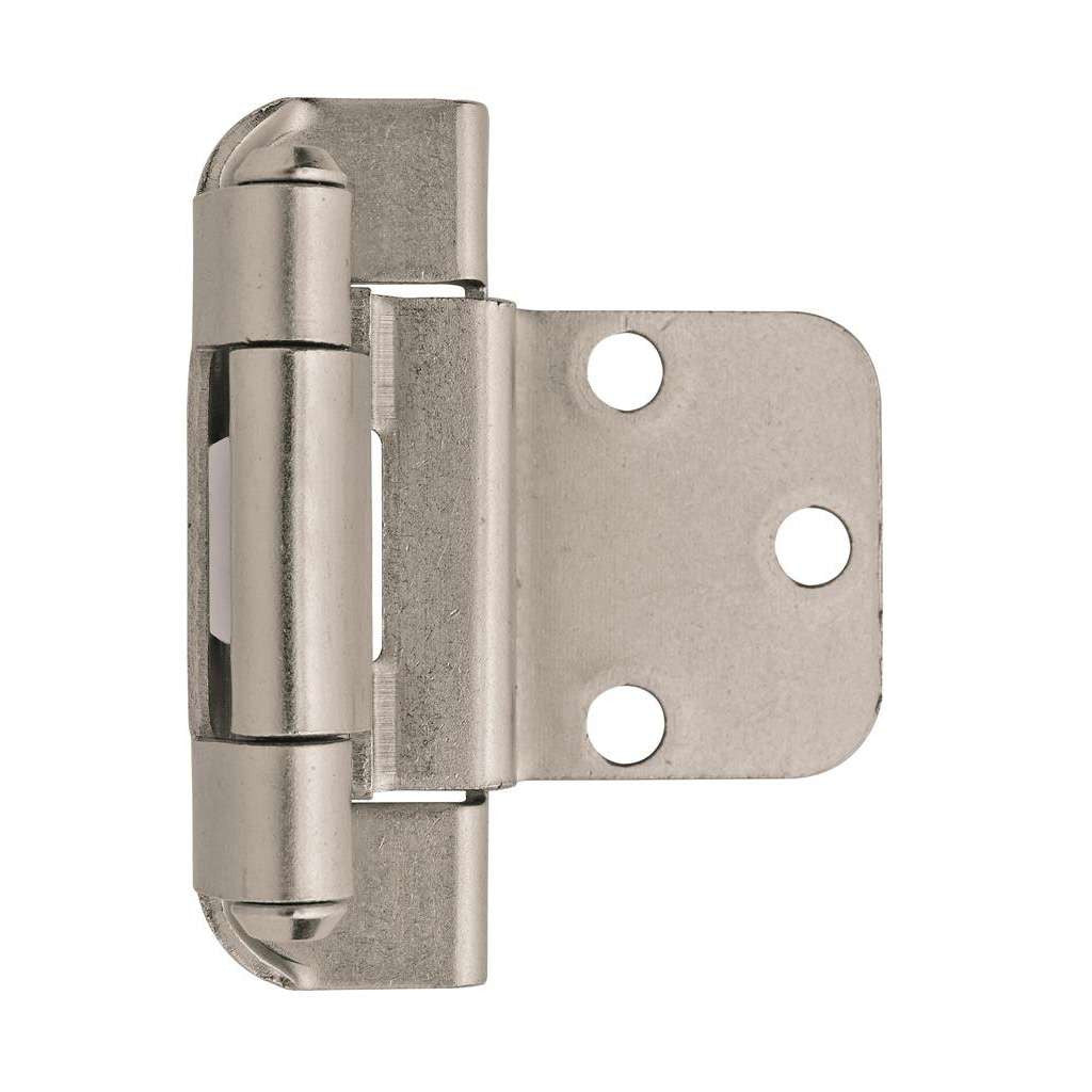 AMEROCK Self Closing 3/8" Inset Partial Wrap Cabinet Hinge (pair) in Satin Nickel BPR7565G10