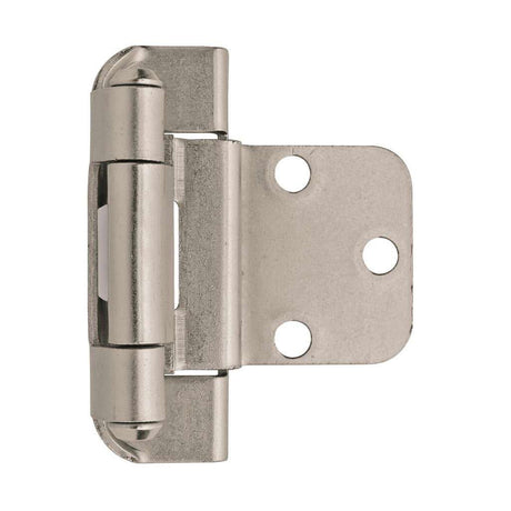 AMEROCK Self Closing 3/8" Inset Partial Wrap Cabinet Hinge (pair) in Satin Nickel BPR7565G10