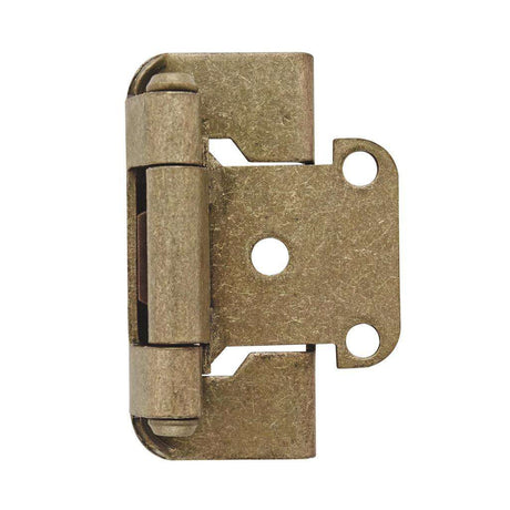 AMEROCK Self Closing Partial Wrap 1/2" Overlay Cabinet Hinge (pair) in Burnished Brass BPR7550BB Front View