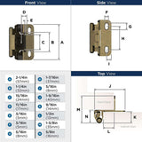 AMEROCK Self Closing Partial Wrap 1/2" Overlay Cabinet Hinge (pair) in Burnished Brass BPR7550BB Specs