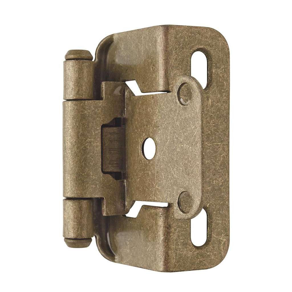AMEROCK Self Closing Partial Wrap 1/2" Overlay Cabinet Hinge (pair) in Burnished Brass BPR7550BB