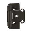 AMEROCK Self Closing Partial Wrap 1/2" Overlay Cabinet Hinge (pair) in Flat Black BPR7550FB