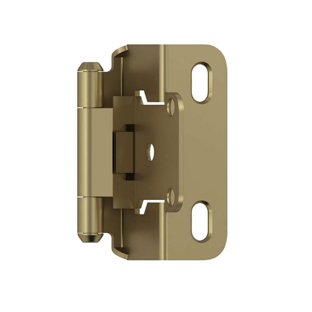 AMEROCK Self Closing Partial Wrap 1/2" Overlay Cabinet Hinge (pair) in Golden Champagne BPR7550BBZ Angle