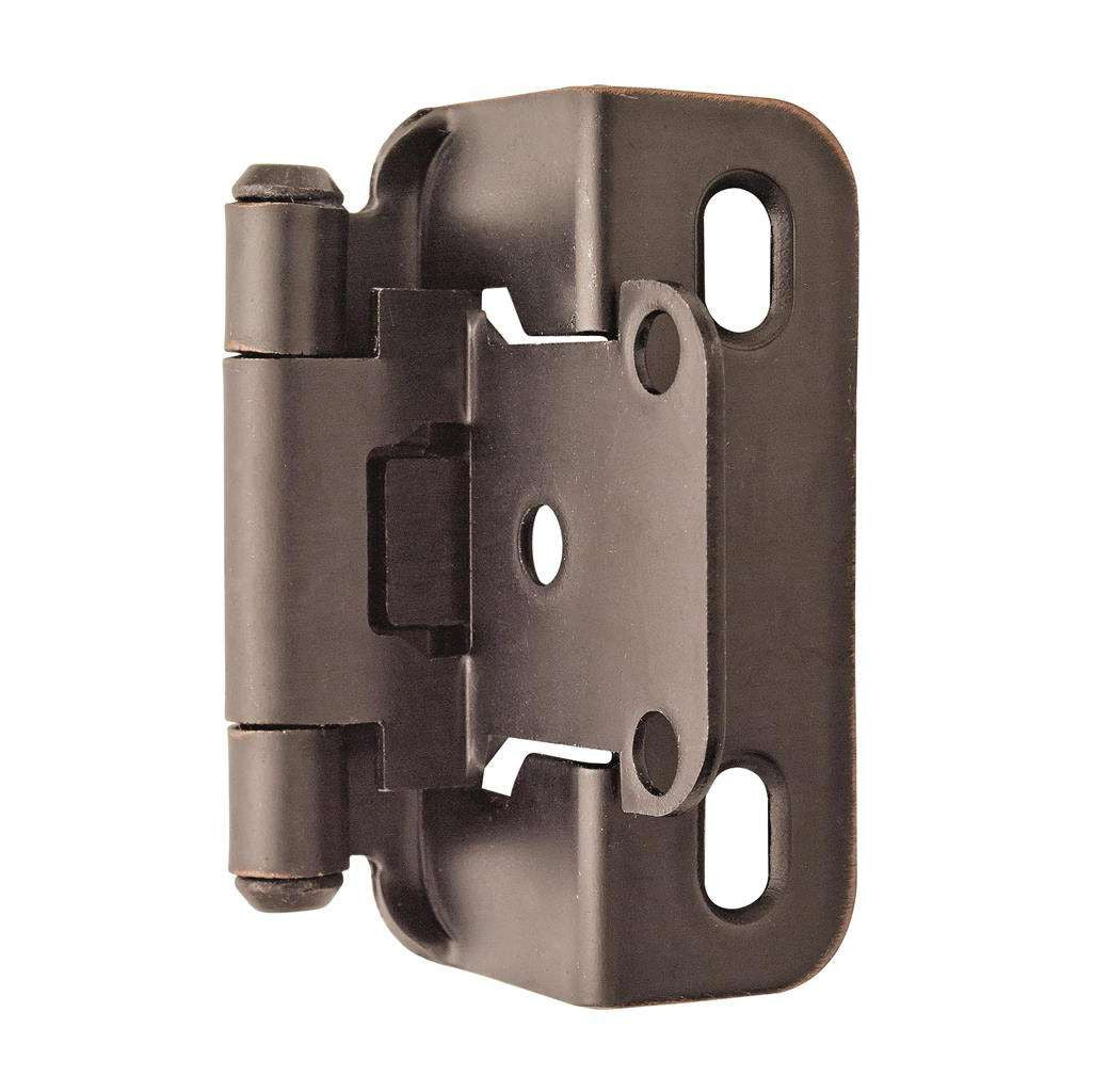 AMEROCK Self Closing Partial Wrap 1/2" Overlay Cabinet Hinge (pair) in Oil Rubbed Bronze BPR7550ORB Angle