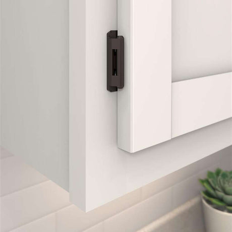 AMEROCK Self Closing Partial Wrap 1/2" Overlay Cabinet Hinge (pair) in Oil Rubbed Bronze BPR7550ORB Mounted