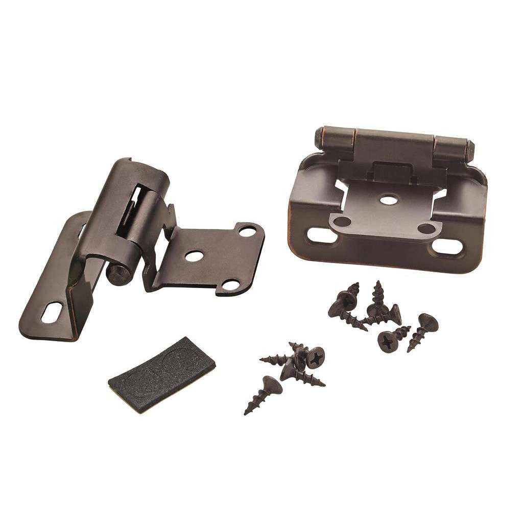 AMEROCK Self Closing Partial Wrap 1/2" Overlay Cabinet Hinge (pair) in Oil Rubbed Bronze BPR7550ORB Pair
