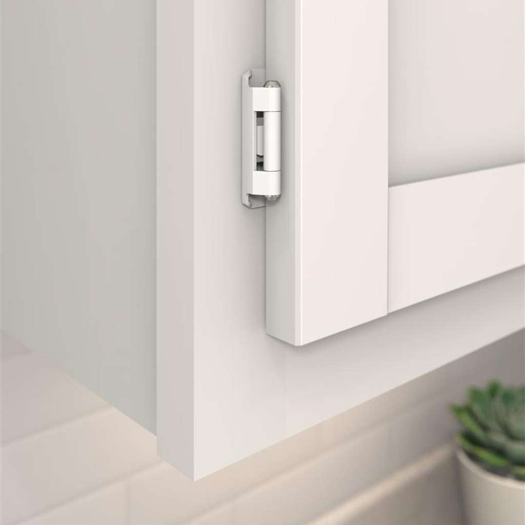 AMEROCK Self Closing Partial Wrap 1/2" Overlay Cabinet Hinge (pair) in White BPR7550W Mounted