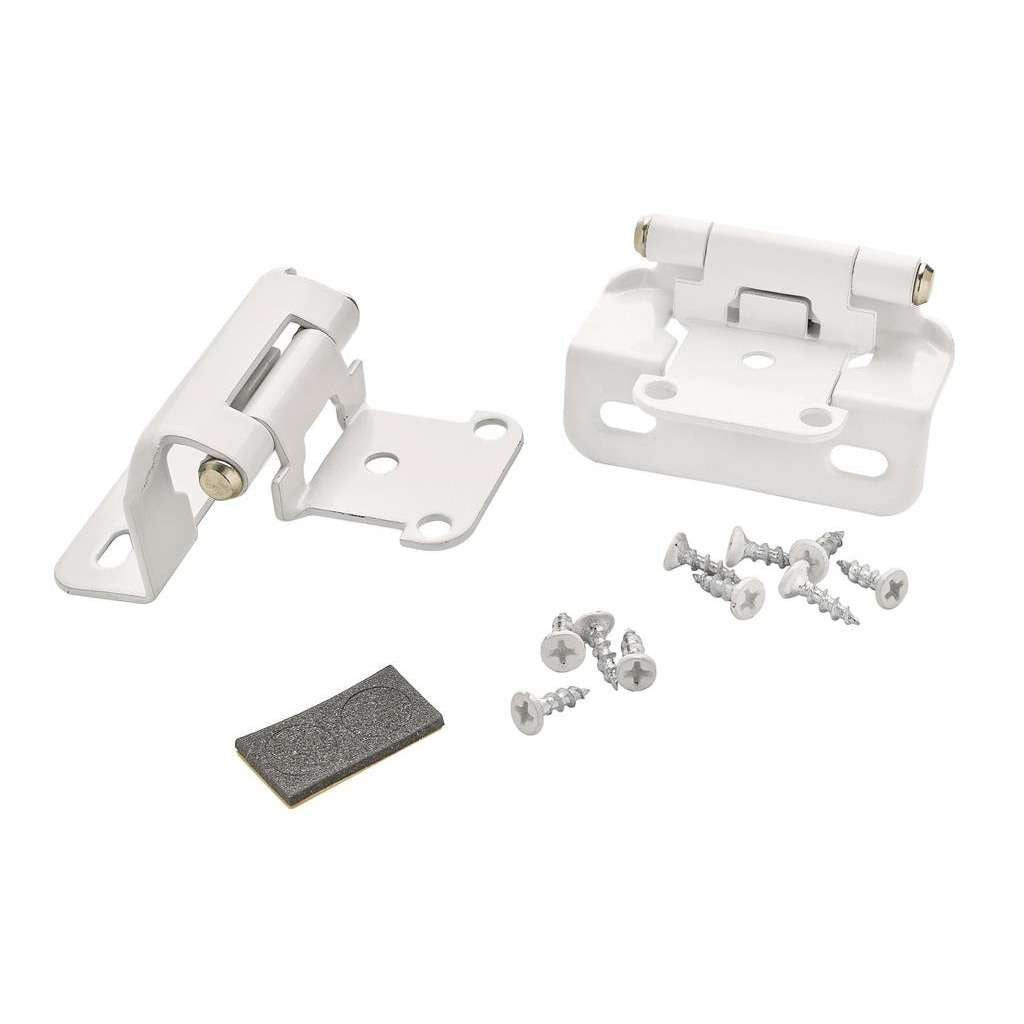 AMEROCK Self Closing Partial Wrap 1/2" Overlay Cabinet Hinge (pair) in White BPR7550W Pair