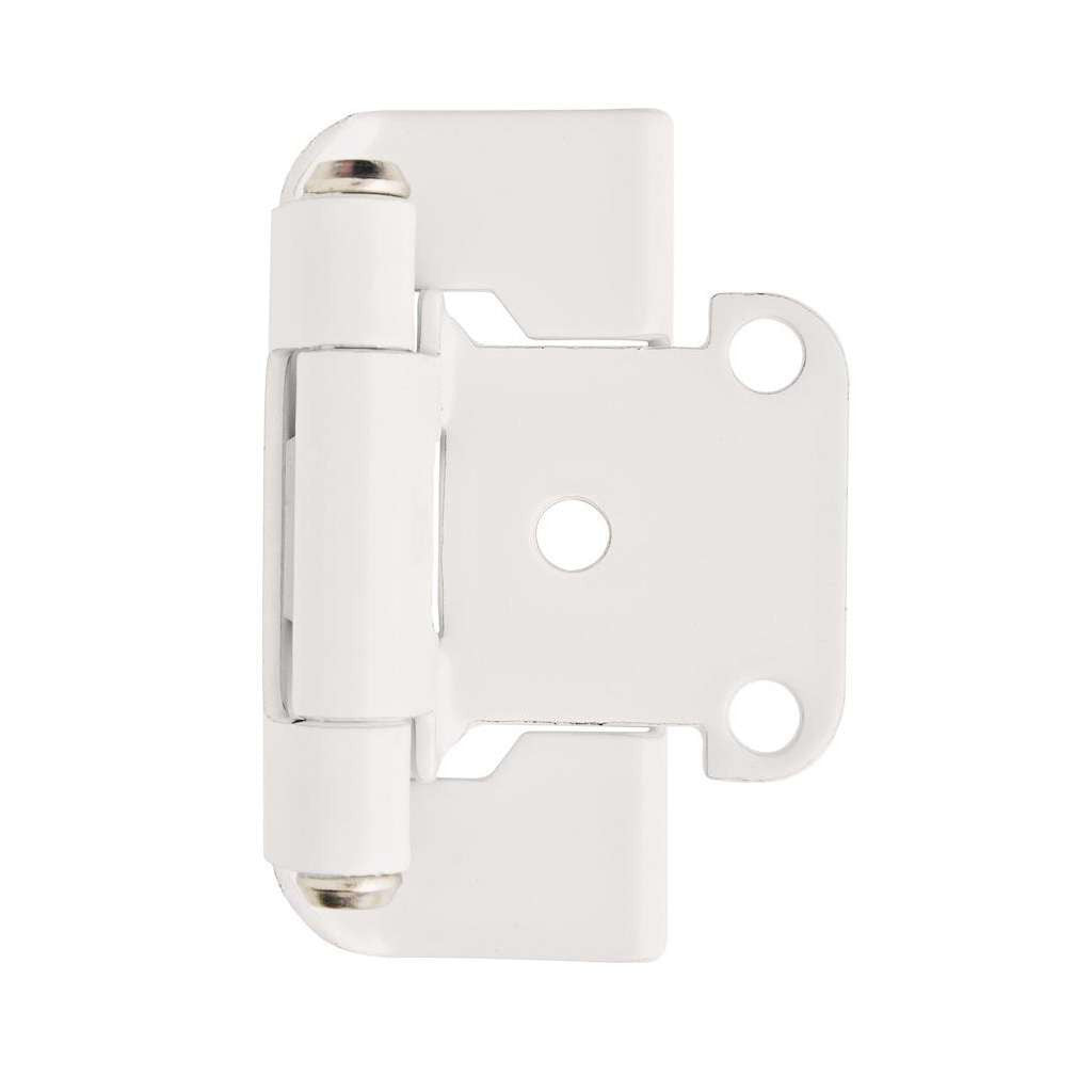 AMEROCK Self Closing Partial Wrap 1/2" Overlay Cabinet Hinge (pair) in White BPR7550W