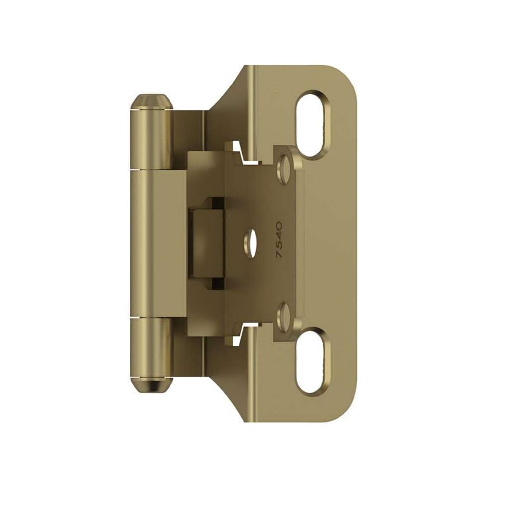 AMEROCK Self Closing Partial Wrap 1/4" Overlay Cabinet Hinge (pair) in Champagne Bronze BPR7566CZ Angle