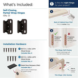 AMEROCK Self Closing Partial Wrap 1/4" Overlay Cabinet Hinge (pair) in Oil Rubbed Bronze BPR7566ORB What's Included