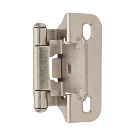 AMEROCK Self Closing Partial Wrap 1/4" Overlay Cabinet Hinge (pair) in Satin Nickel BPR7566G10 Angle
