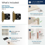AMEROCK Self Closing Reverse Bevel Variable Overlay Cabinet Hinge (pair) in Antique Brass BPR7630AE What's Included
