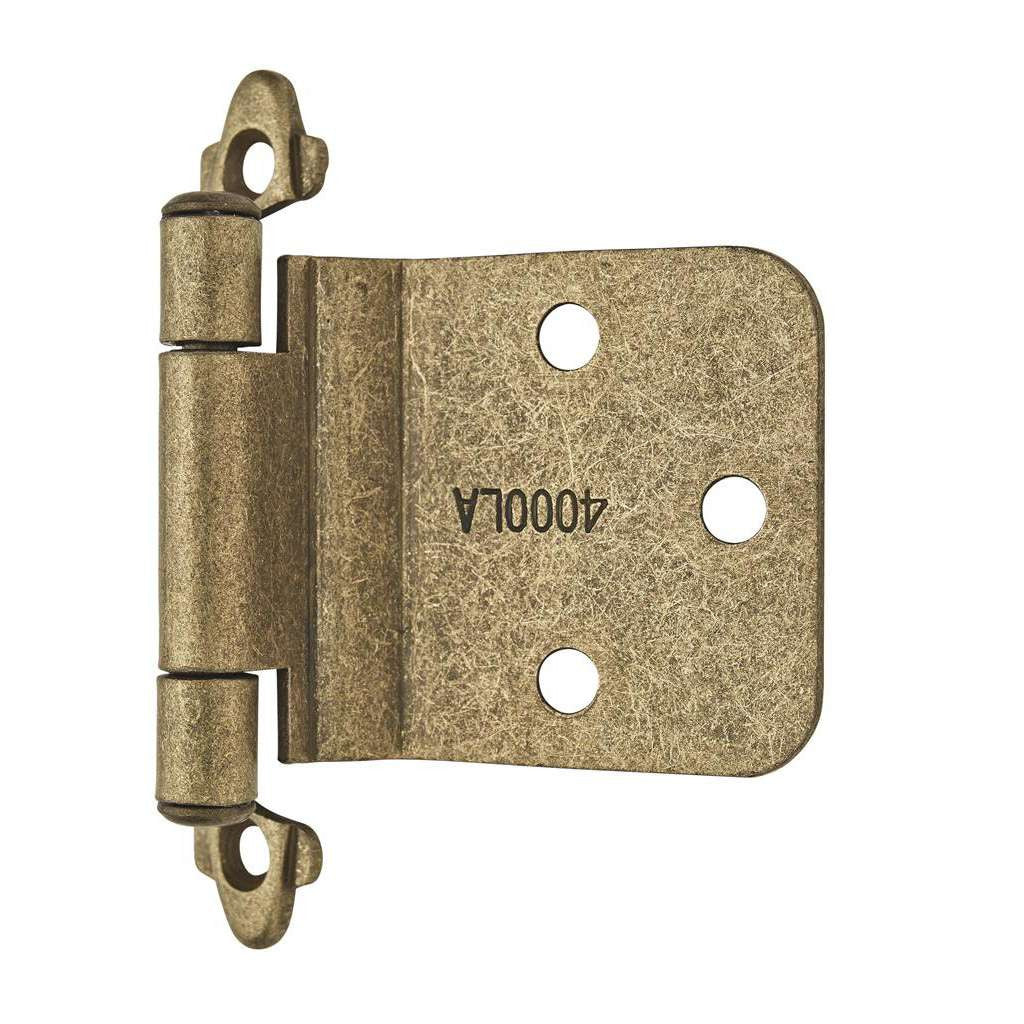 AMEROCK Self Closing Reverse Bevel Variable Overlay Cabinet Hinge (pair) in Burnished Brass BPR7630BB Angle