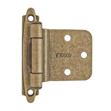 AMEROCK Self Closing Reverse Bevel Variable Overlay Cabinet Hinge (pair) in Burnished Brass BPR7630BB Front View