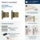 AMEROCK Self Closing Reverse Bevel Variable Overlay Cabinet Hinge (pair) in Burnished Brass BPR7630BB What's Included