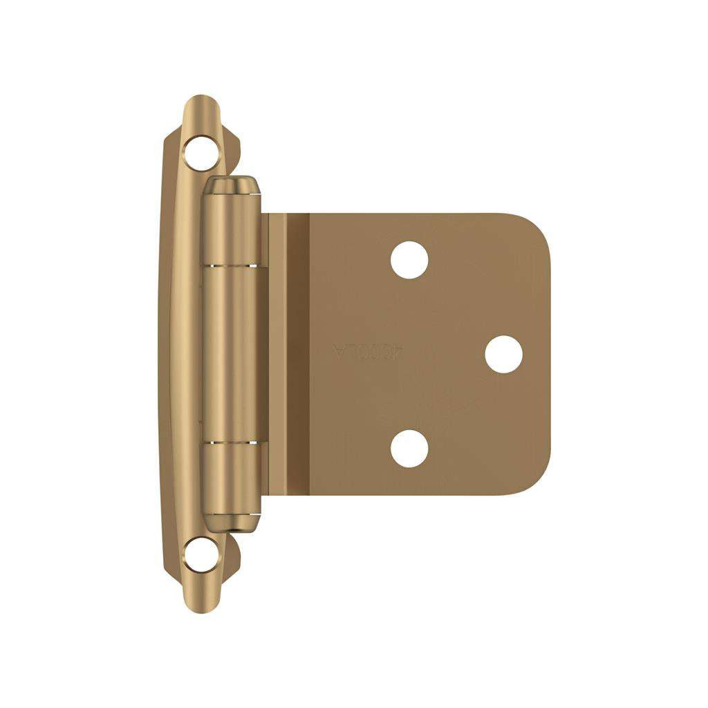 AMEROCK Self Closing Reverse Bevel Variable Overlay Cabinet Hinge (pair) in Champagne Bronze BPR7630CZ Front View