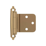 AMEROCK Self Closing Reverse Bevel Variable Overlay Cabinet Hinge (pair) in Champagne Bronze BPR7630CZ Front View