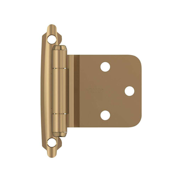 AMEROCK Self Closing Reverse Bevel Variable Overlay Cabinet Hinge (pair) in Champagne Bronze BPR7630CZ Front View