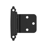 AMEROCK Self Closing Reverse Bevel Variable Overlay Cabinet Hinge (pair) in Flat Black BPR7630FB Front View