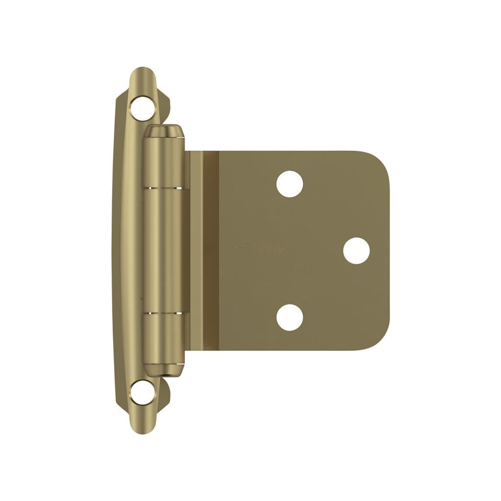 AMEROCK Self Closing Reverse Bevel Variable Overlay Cabinet Hinge (pair) in Golden Champagne BPR7630BBZ Front View