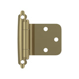AMEROCK Self Closing Reverse Bevel Variable Overlay Cabinet Hinge (pair) in Golden Champagne BPR7630BBZ Front View