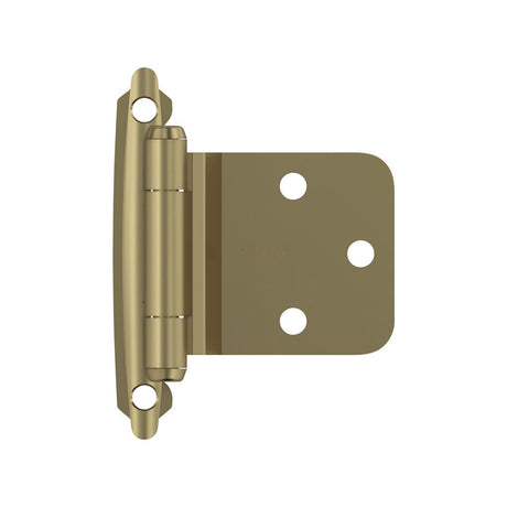 AMEROCK Self Closing Reverse Bevel Variable Overlay Cabinet Hinge (pair) in Golden Champagne BPR7630BBZ Front View