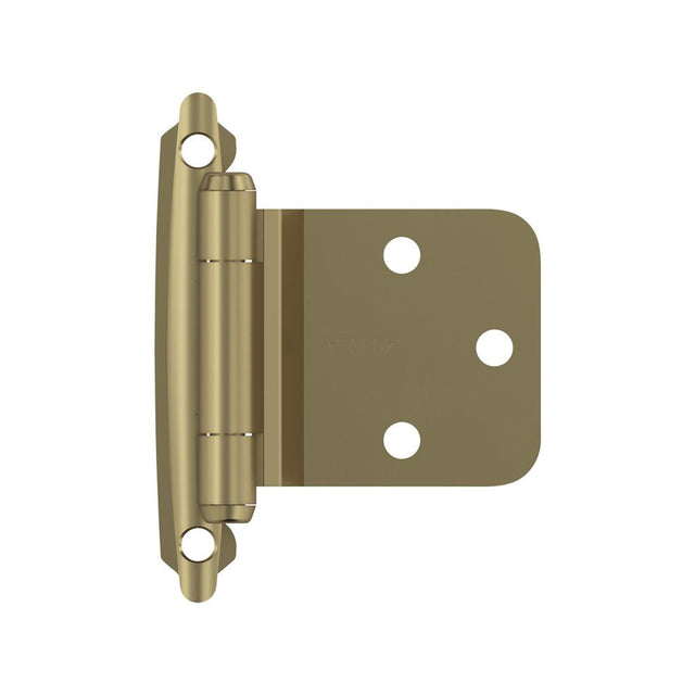 AMEROCK Self Closing Reverse Bevel Variable Overlay Cabinet Hinge (pair) in Golden Champagne BPR7630BBZ Front View