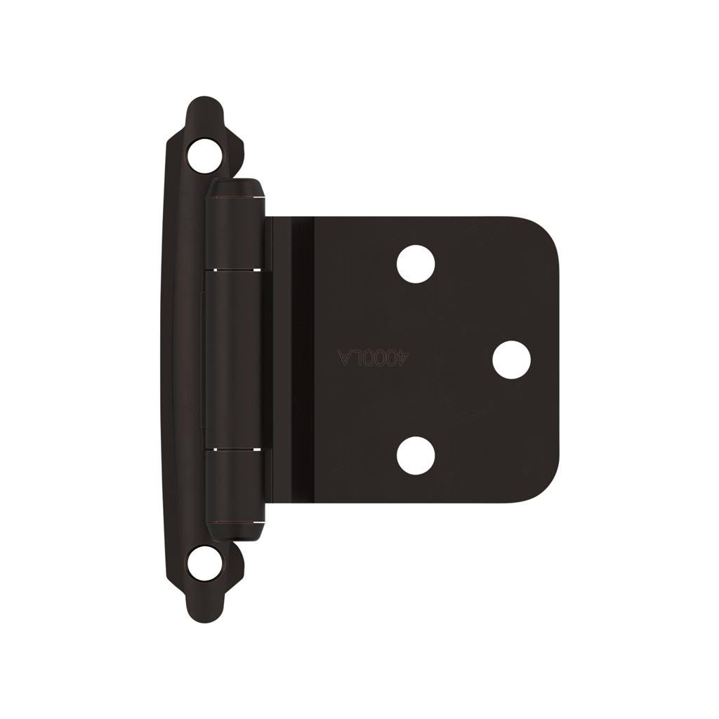 AMEROCK Self Closing Reverse Bevel Variable Overlay Cabinet Hinge (pair) in Oil Rubbed Bronze BPR7630ORB Front View