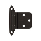 AMEROCK Self Closing Reverse Bevel Variable Overlay Cabinet Hinge (pair) in Oil Rubbed Bronze BPR7630ORB Front View