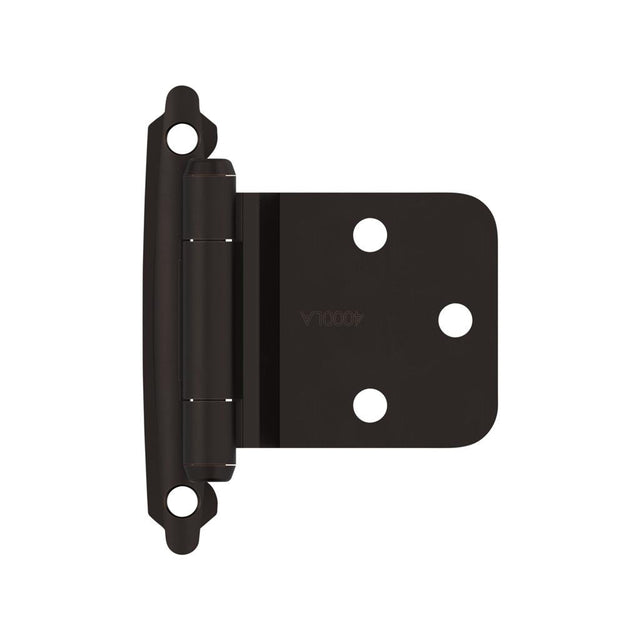AMEROCK Self Closing Reverse Bevel Variable Overlay Cabinet Hinge (pair) in Oil Rubbed Bronze BPR7630ORB Front View